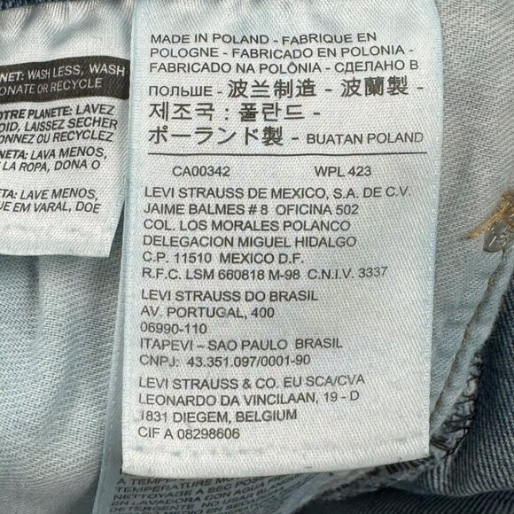 Levis 505 Mens Straight Fit Blue Denim Jeans Size 38x34 - Picture 6 of 9